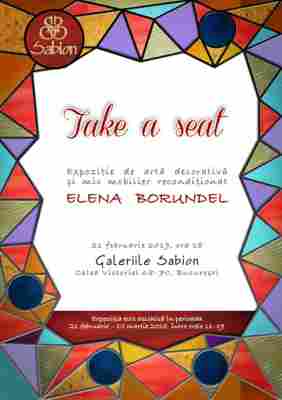 Take a seat – expoziția Elenei Borundel la Galeriile Sabion